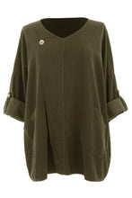 Load image into Gallery viewer, Button Detail 2 Pocket Corduroy Top
