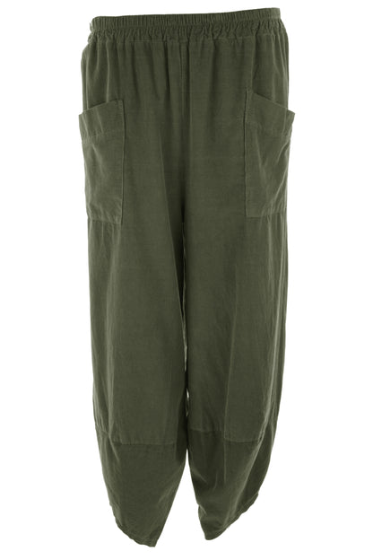 Tulip Ankle Barrel Leg Corduroy Trouser