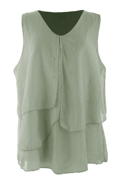 Flap Detail Silk Top