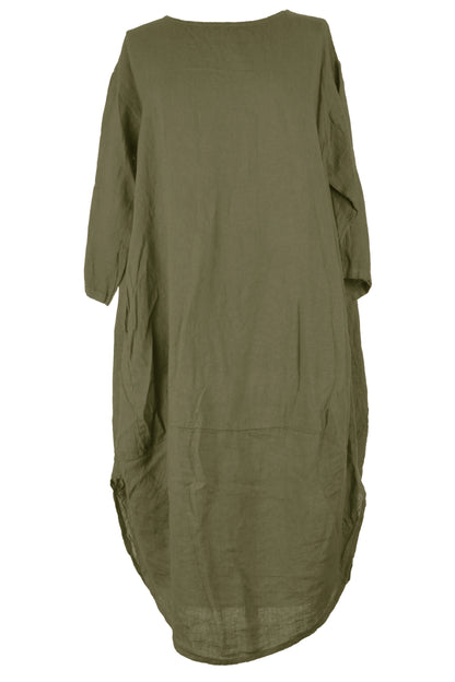 2 Pocket Cocoon Linen Midi