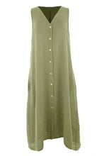 Load image into Gallery viewer, Sleeveless Button Front Linen Midi
