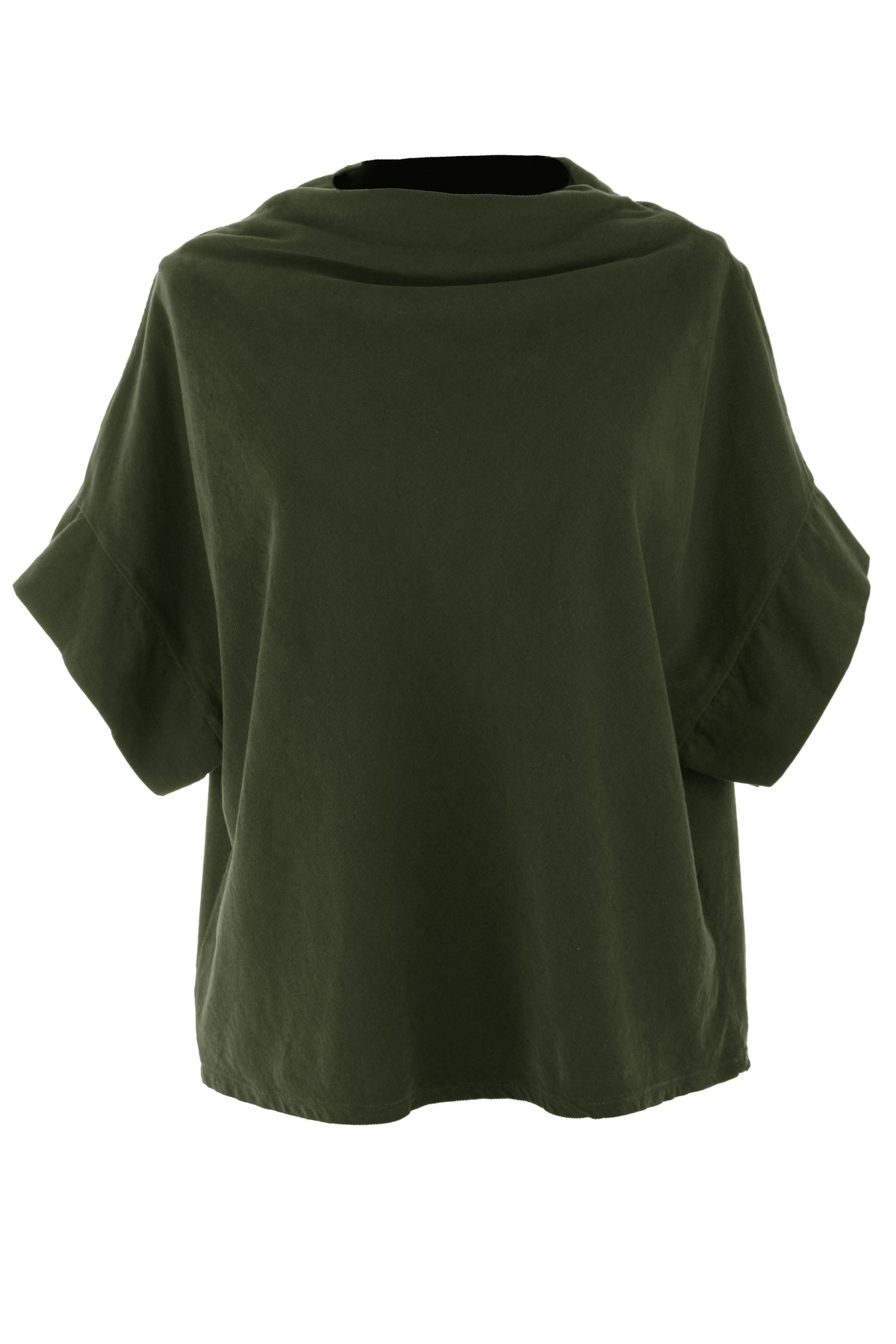 Slash Cowl Neck Corduroy Top