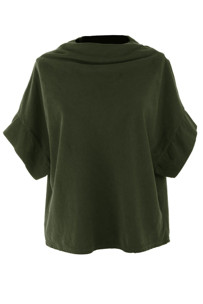 Slash Cowl Neck Corduroy Top