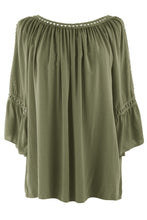 Load image into Gallery viewer, Crochet Trim Cut-out Shoulder Top
