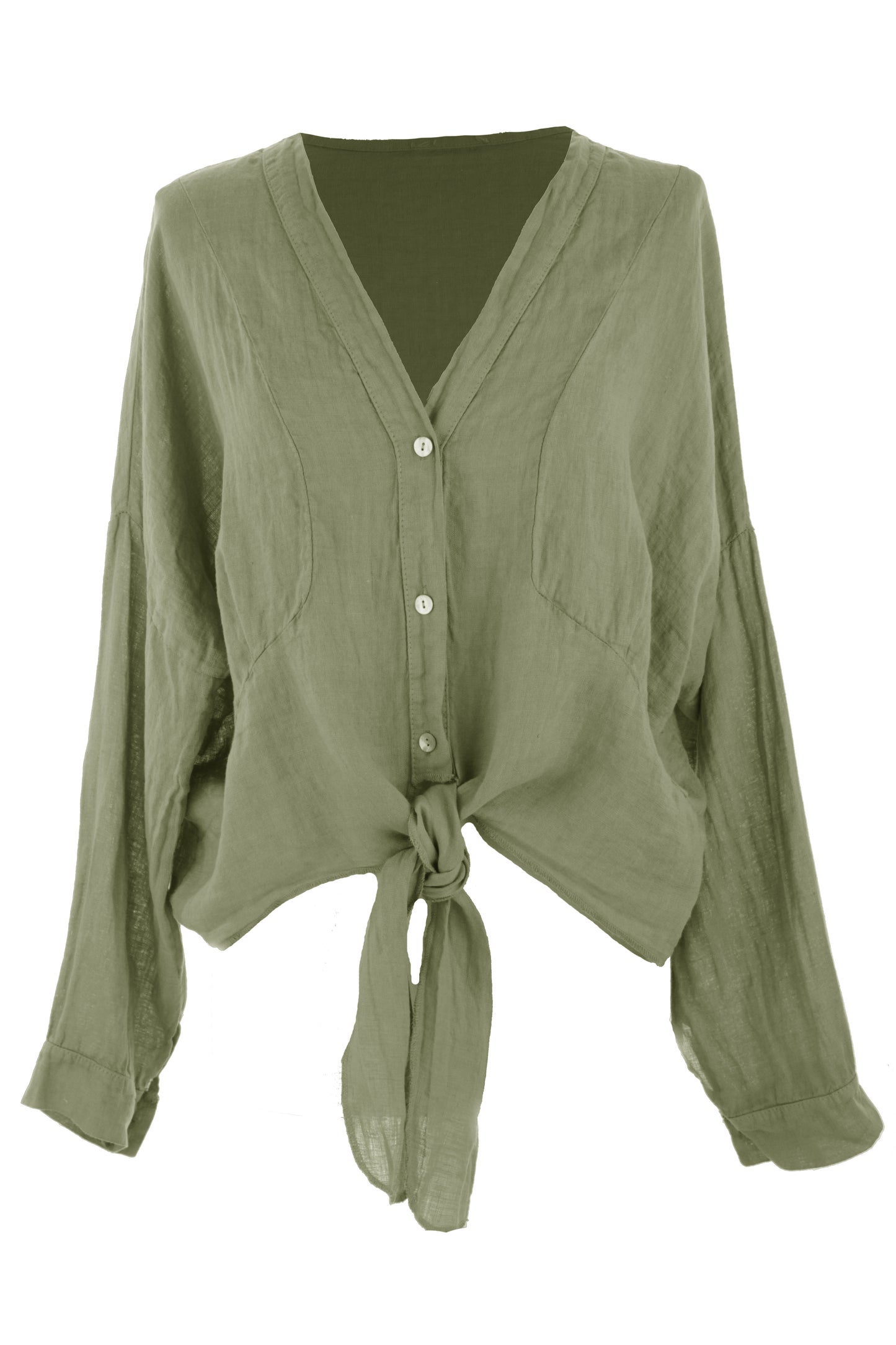 Tie Front Linen Shirt
