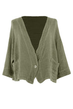Load image into Gallery viewer, One Button Teabag Linen Jacket
