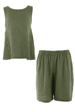 Load image into Gallery viewer, Linen Top Shorts Set

