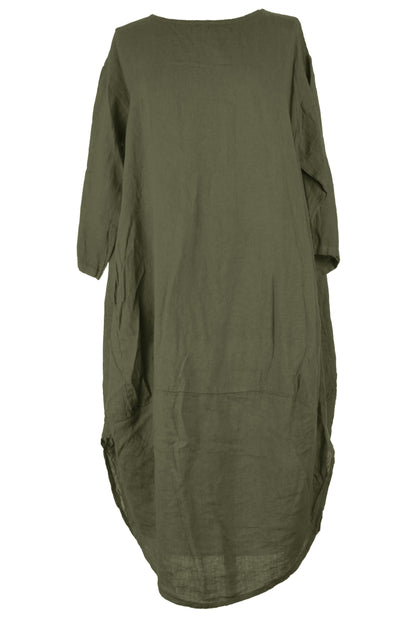 2 Pocket Cocoon Linen Midi