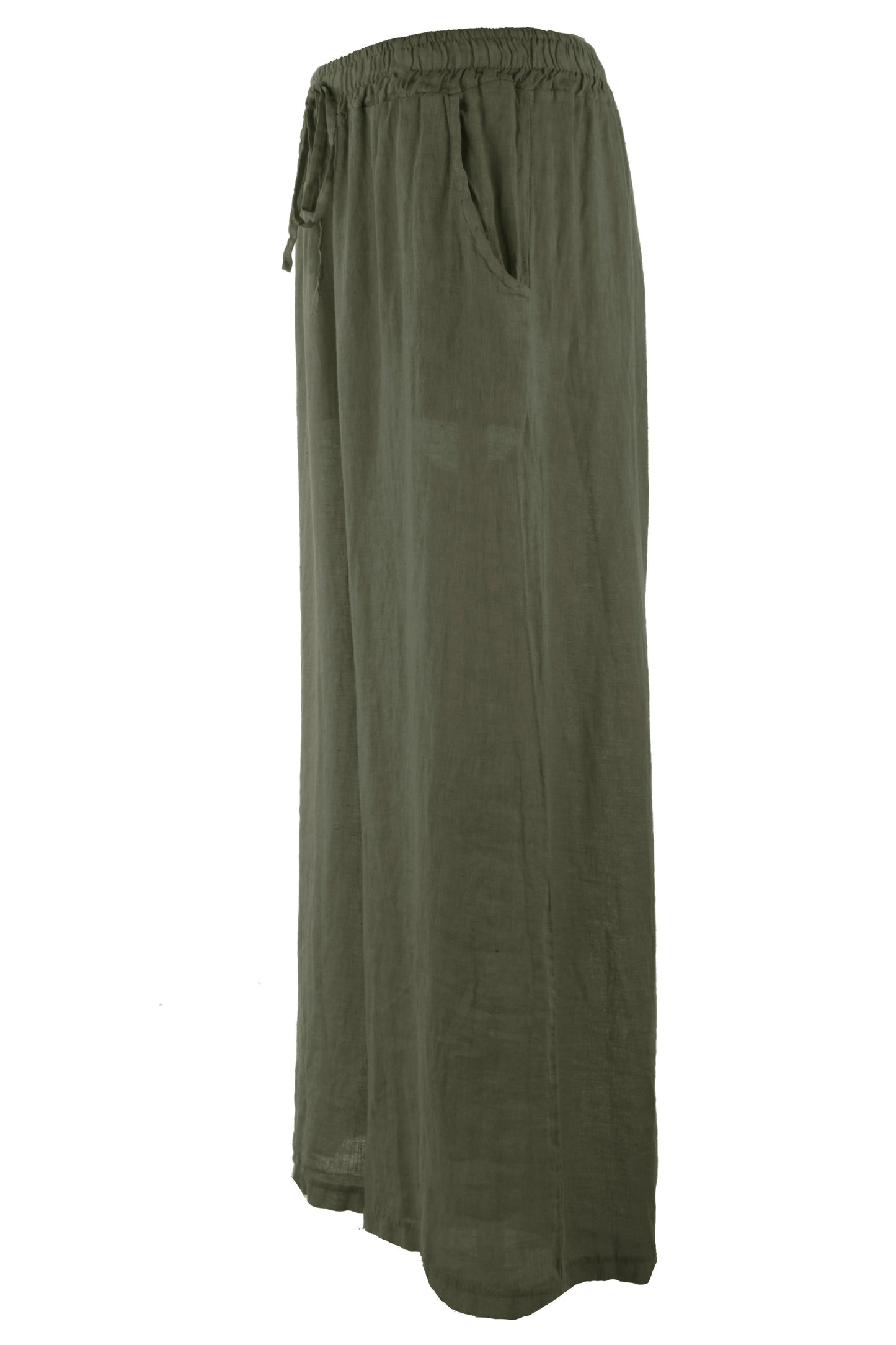 2 Pocket Wide Leg Linen Trouser