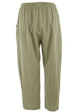 Load image into Gallery viewer, Button Detail Cropped Linen Trouser
