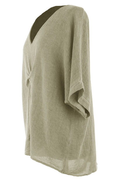 Twist Front Teabag Linen Top