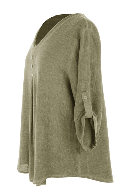 3 Button Detail Teabag Top