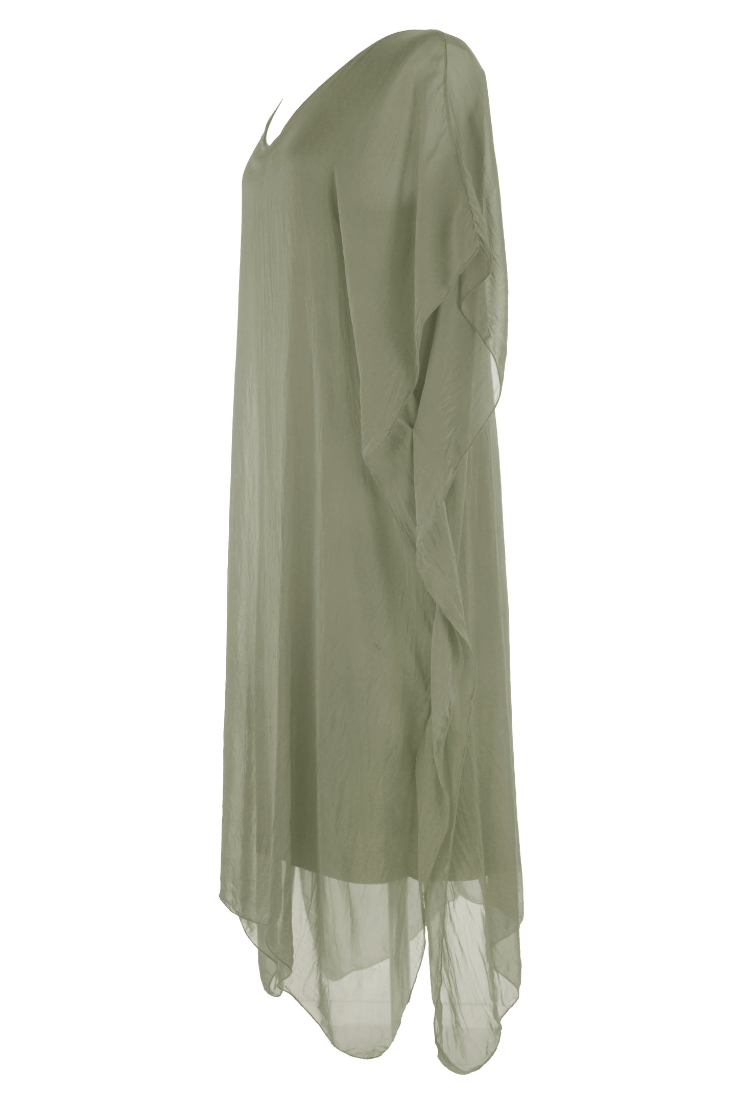 Batwing Silk Kaftan Midi