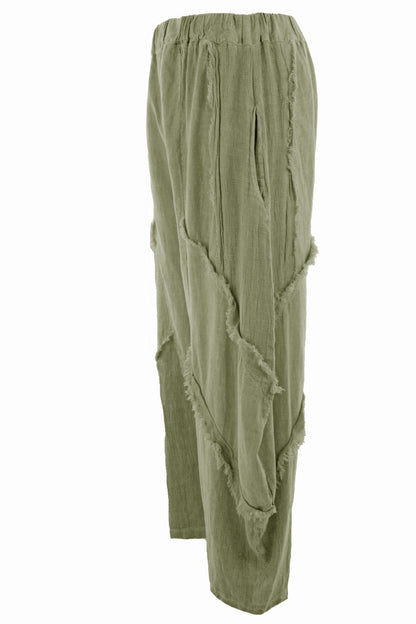 Teabag Linen Panel Trouser