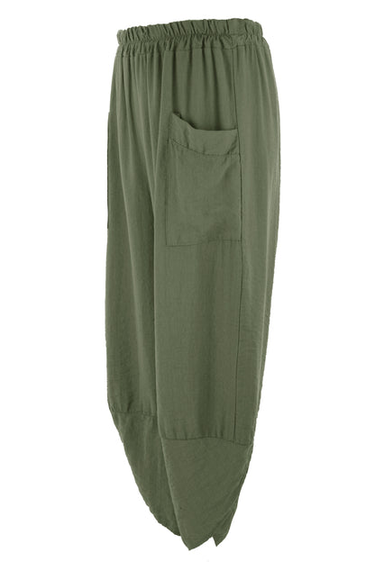 2 Pocket Ankle Length Barrel Leg Trouser