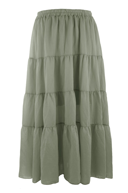 Tiered Silk Skirt