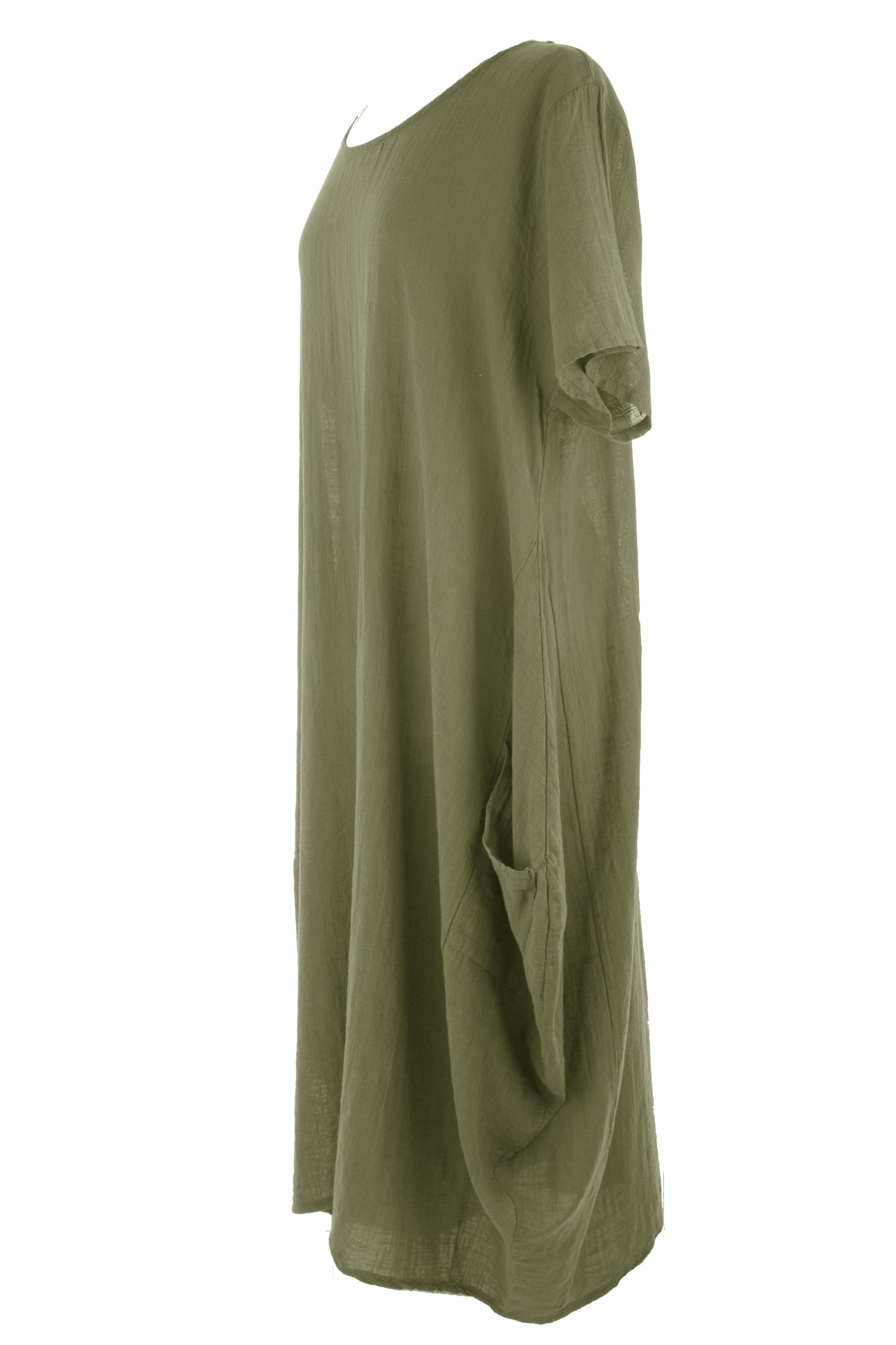 2 Pocket Cotton Tulip Midi Dress