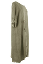 Load image into Gallery viewer, Slit Front Teabag Linen Dress
