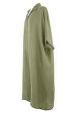 Load image into Gallery viewer, Batwing Collar Tulip Linen Midi
