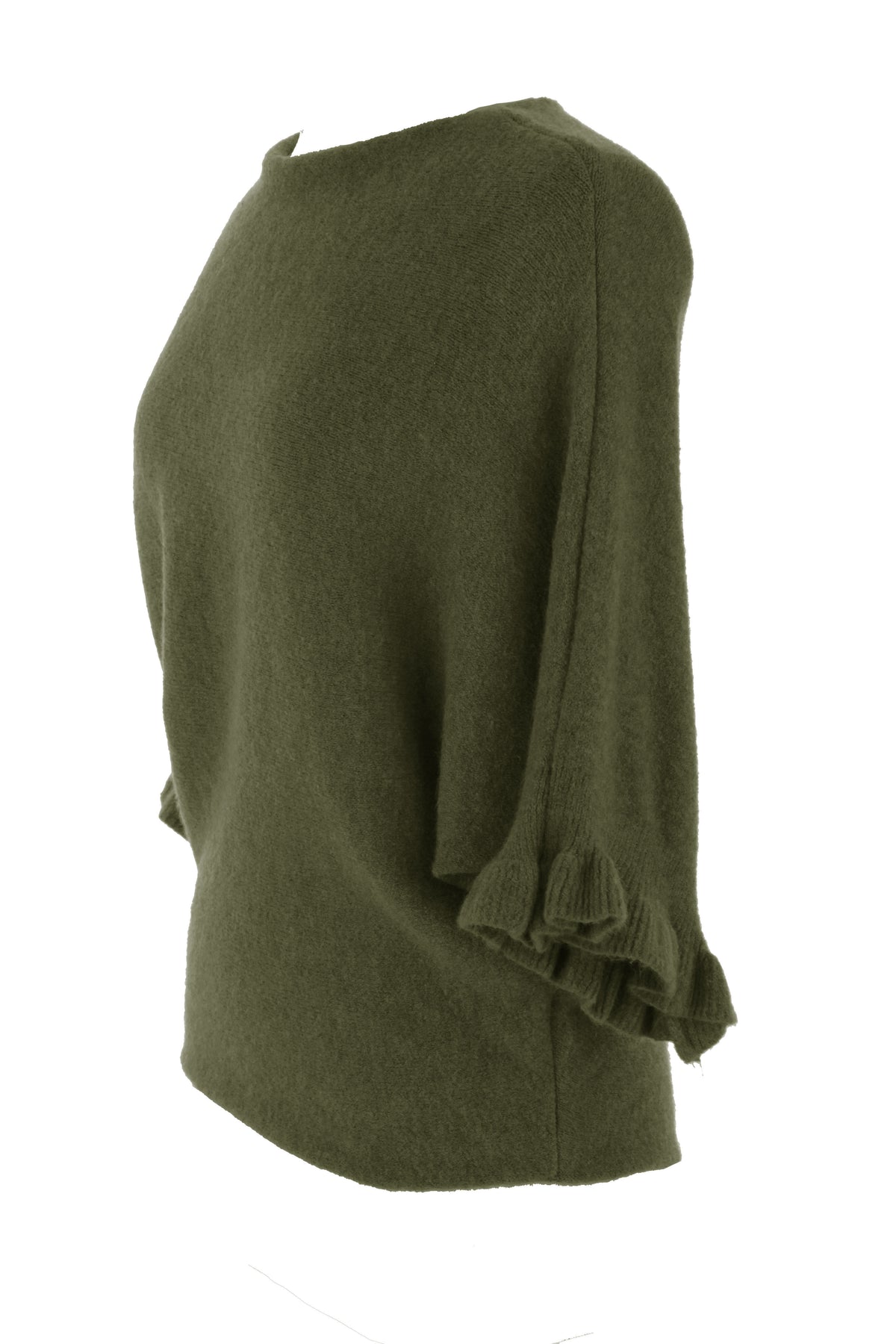 Frill Batwing Soft Knit Wool Jumper