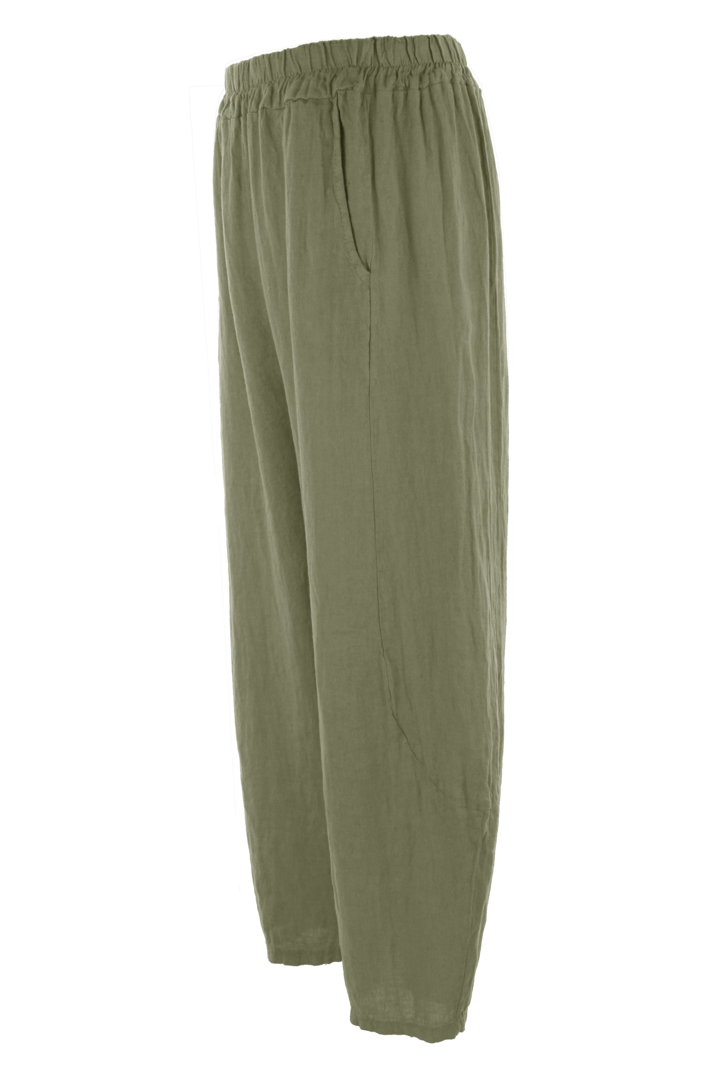 2 Pocket Barrel Leg Linen Trouser