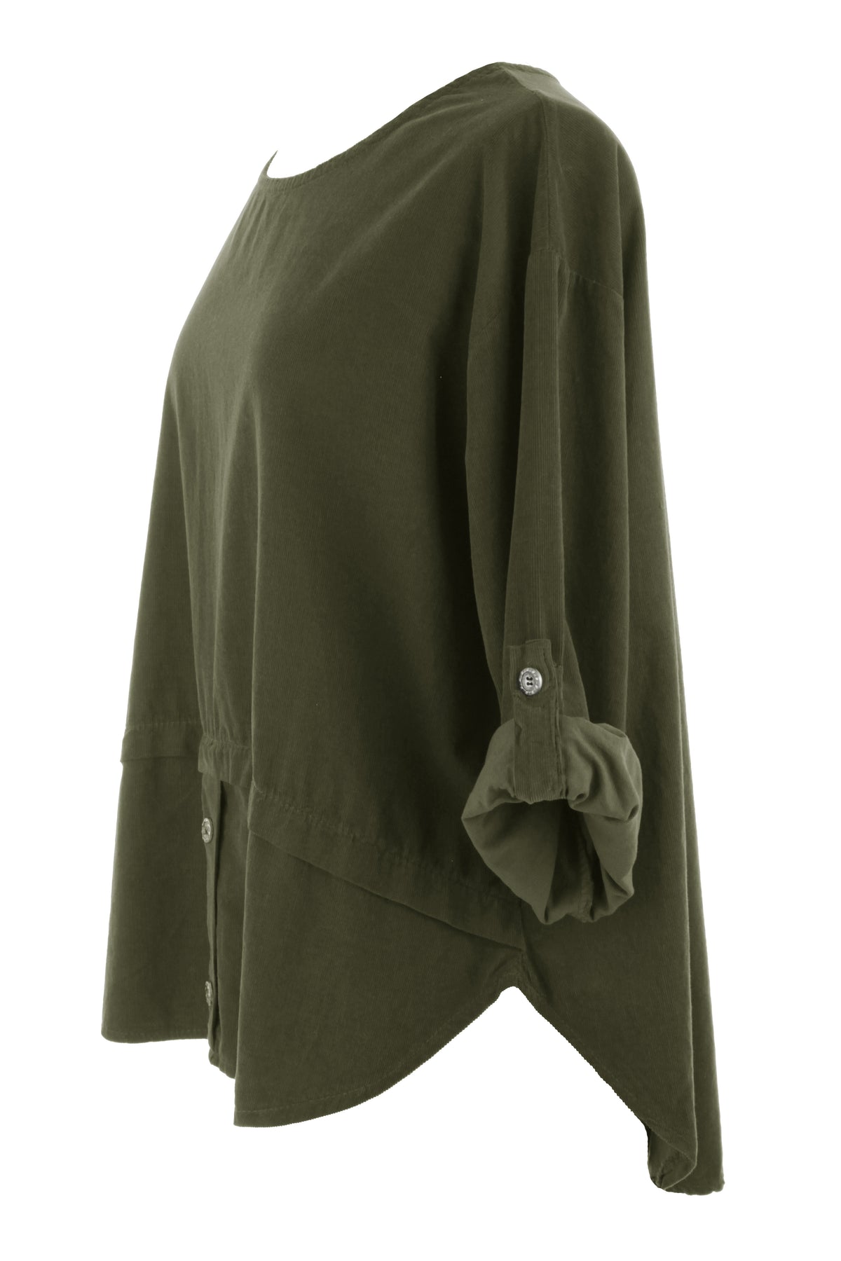 Button Detail Layer Corduroy Top