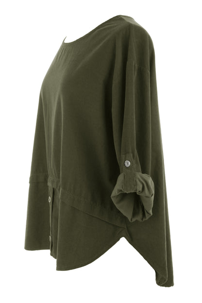 Button Detail Layer Corduroy Top
