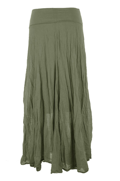 Cotton Panel Midi Skirt
