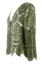 Load image into Gallery viewer, Tie Front Crochet Cardigan
