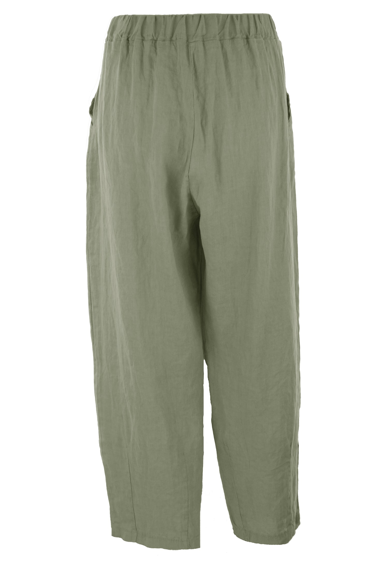 Pintuck Tapered Leg Linen Trouser