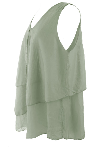 Flap Detail Silk Top