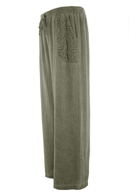 2 Crochet Pocket Linen Trouser