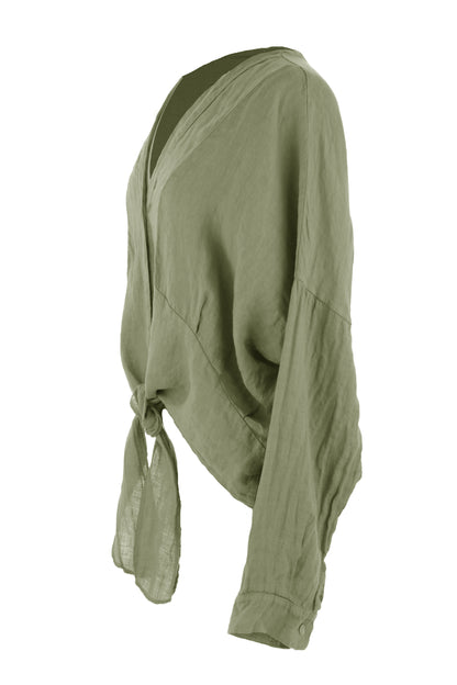 Tie Front Linen Shirt