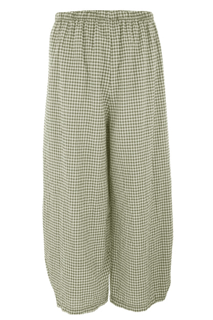 Barrel Leg Gingham Trouser