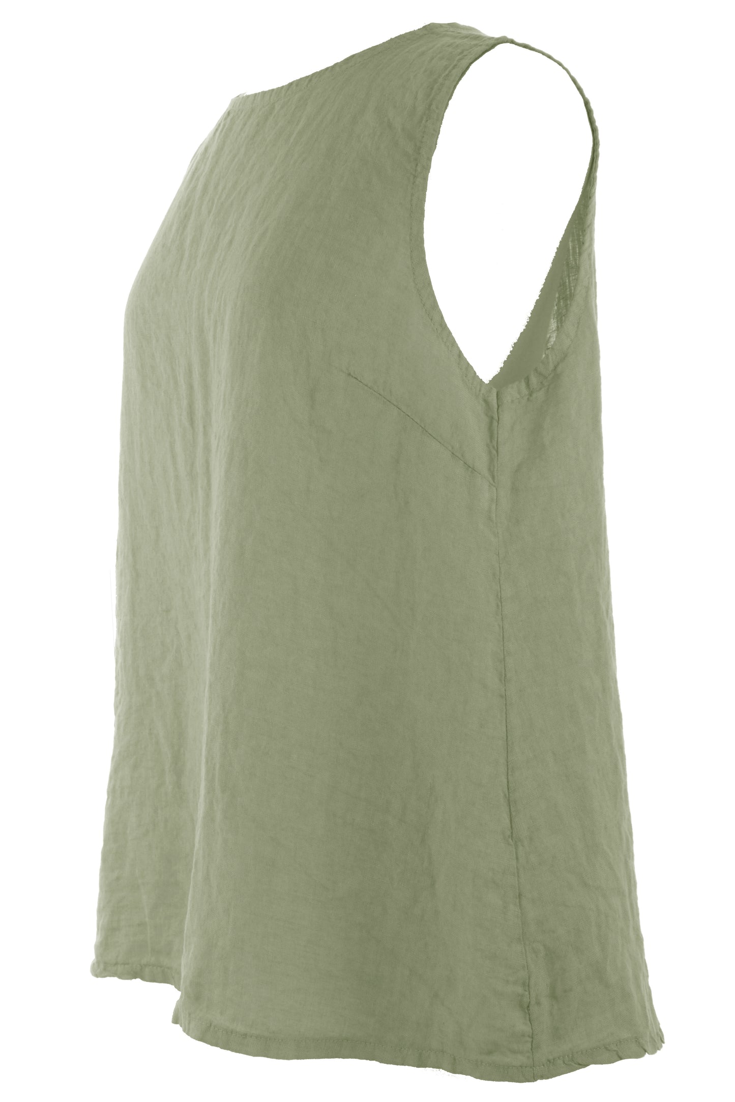 Sleeveless Button Back Linen Top