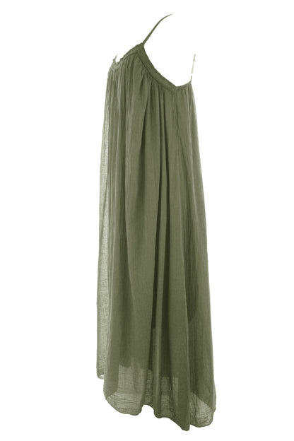 Strappy Cotton Midi Dress