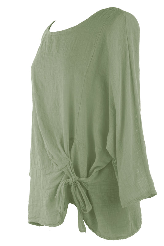 Side Tie Cotton Top