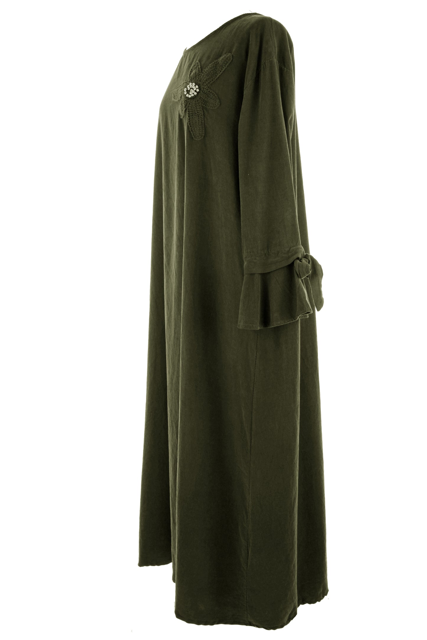 Flower Applique Corduroy Maxi