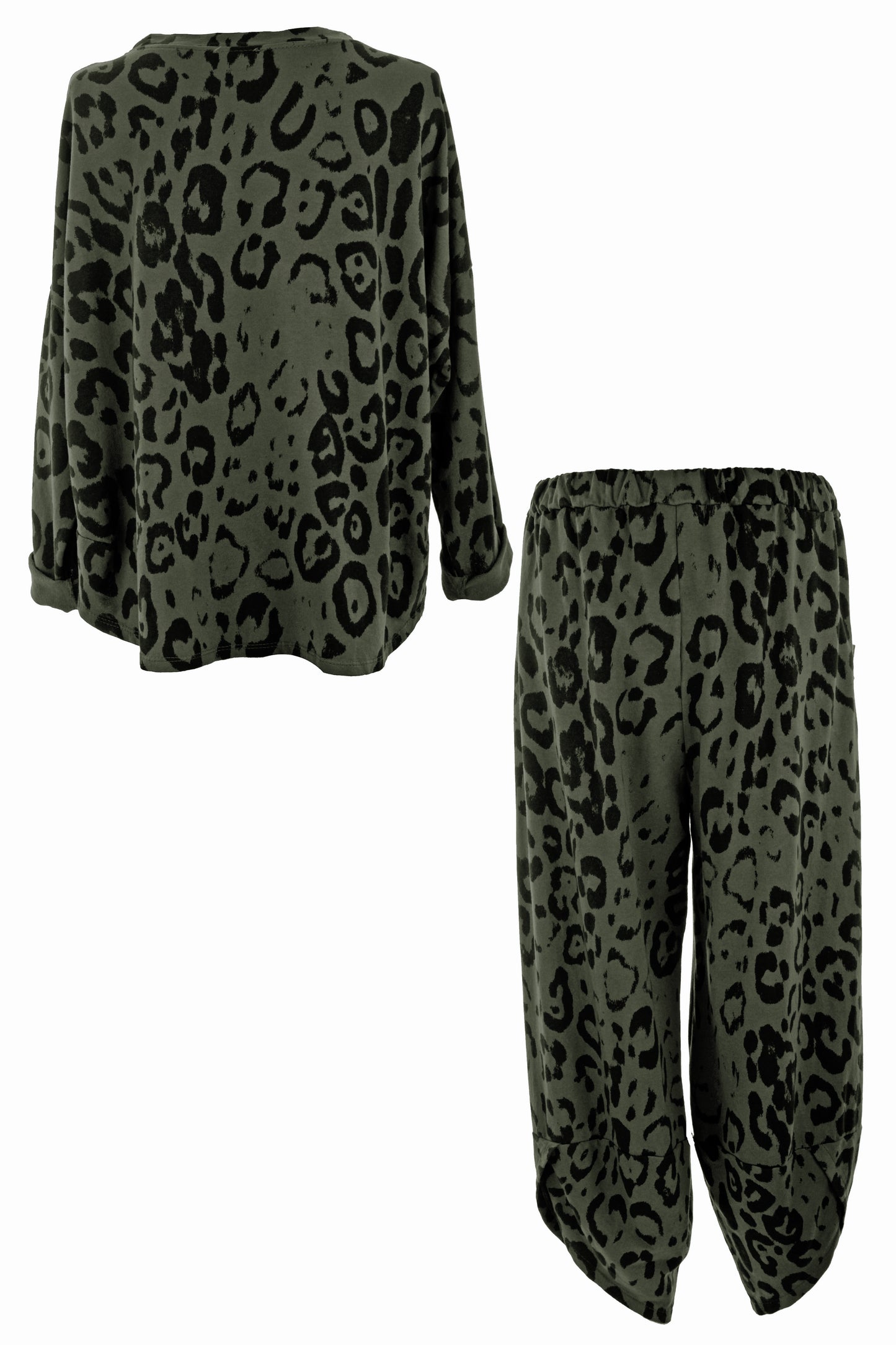 Leopard Print Sweatshirt Jogger Set