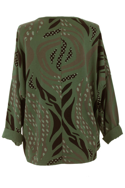 3 Button Printed Top