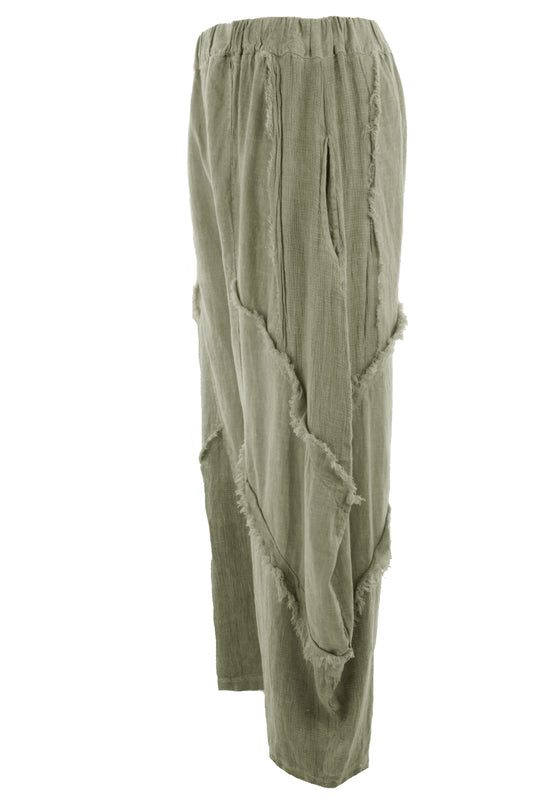 Teabag Linen Panel Trouser