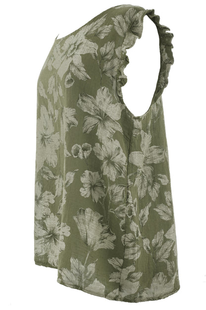 Floral Sleeveless Cotton Top