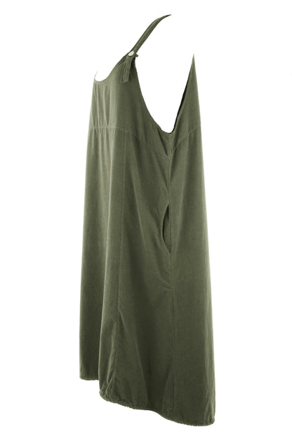 Corduroy Pinafore Midi Dress