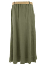 Load image into Gallery viewer, Button Detail Belted Linen Skirt
