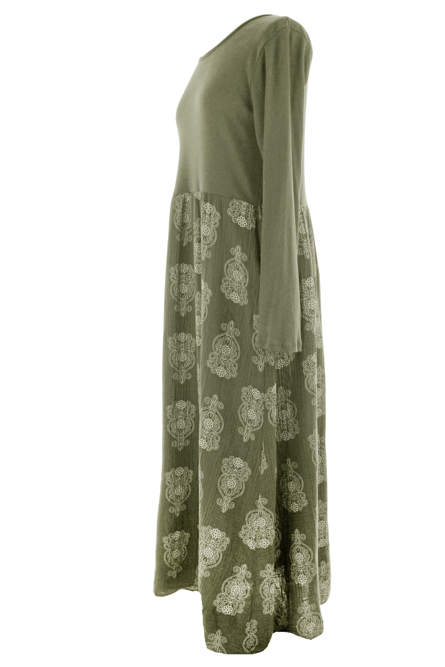 2 Pocket Mandala Print Midi Dress