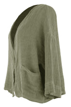 Load image into Gallery viewer, One Button Teabag Linen Jacket
