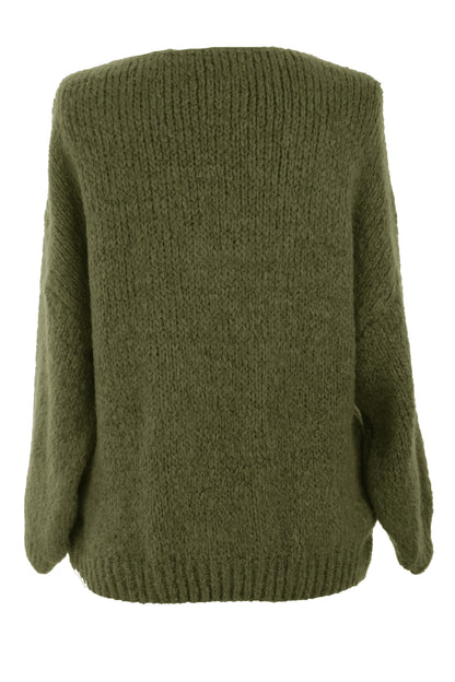 Lace Up Neck Wool Knit Jumper