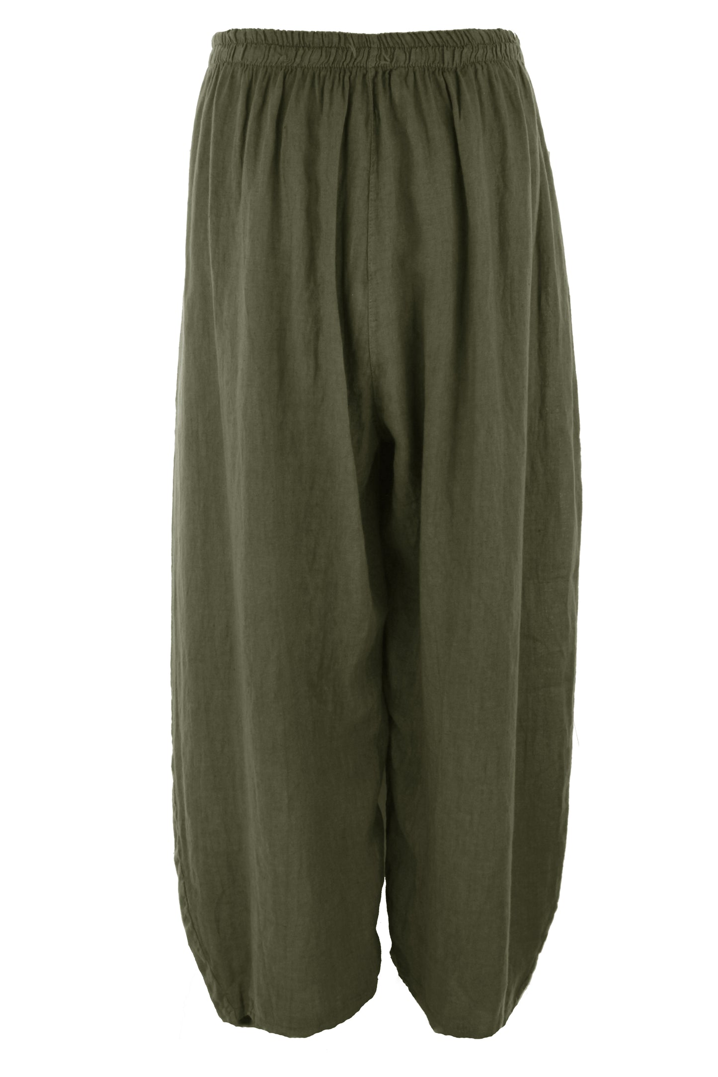 2 Slit Pocket Barrel Leg Linen Trouser