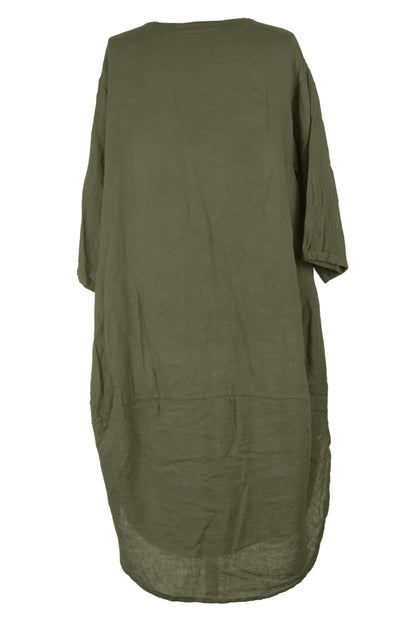2 Pocket Cocoon Linen Midi