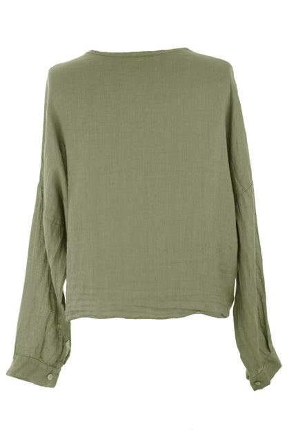 Tie Front Linen Shirt